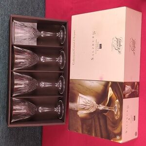 Salzburg Crystal d'Arques Gold Rimmed Goblets Set Of Four